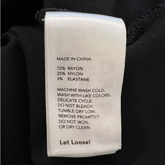 Kate Spade Saturday Top in Black Jersey Long Sleeves Square Neckline Size Small - Picture 5 of 5